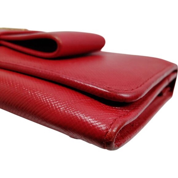 804221BH (L3) Prada Wallet Long Red Leather - Picture 4 of 10